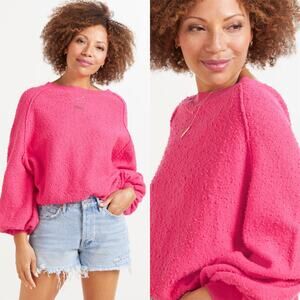 Free People Women's Found My Friend Pink Pullover Size Small Valentine's Day